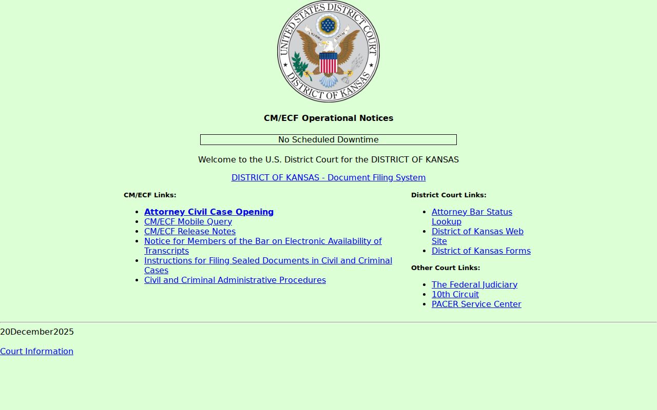 St. John court records federal CM ECF boundary