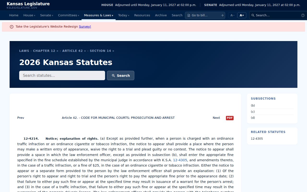 St. John court records under Kansas municipal citation law