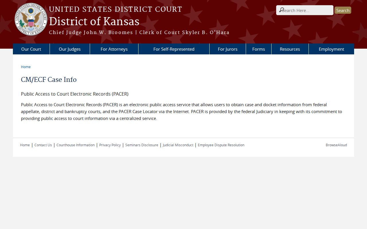 Stafford County court schedule and federal case calendar distinction