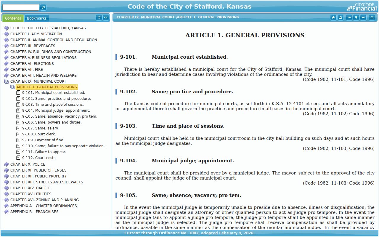 Stafford court records municipal court code