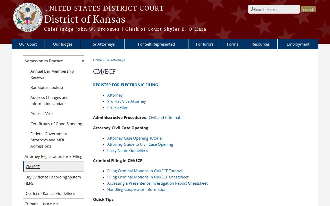 Stafford County civil docket and federal CM ECF distinction